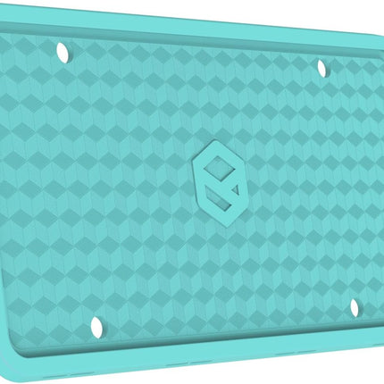 Rightcar Solutions Silicone License Plate Frame Rust Proof, Rattle Proof, Weather Proof Universal License Plate Holder for Front Or Rear, Street Legal, No Obstruction - Aqua Blue