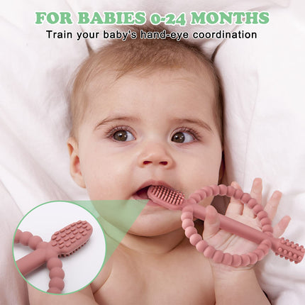 Baby Teething Toys with Easy-Hold Handle, Infant Toothbrush