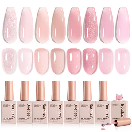Jelly Gel Nail Polish Set, 6 Colors