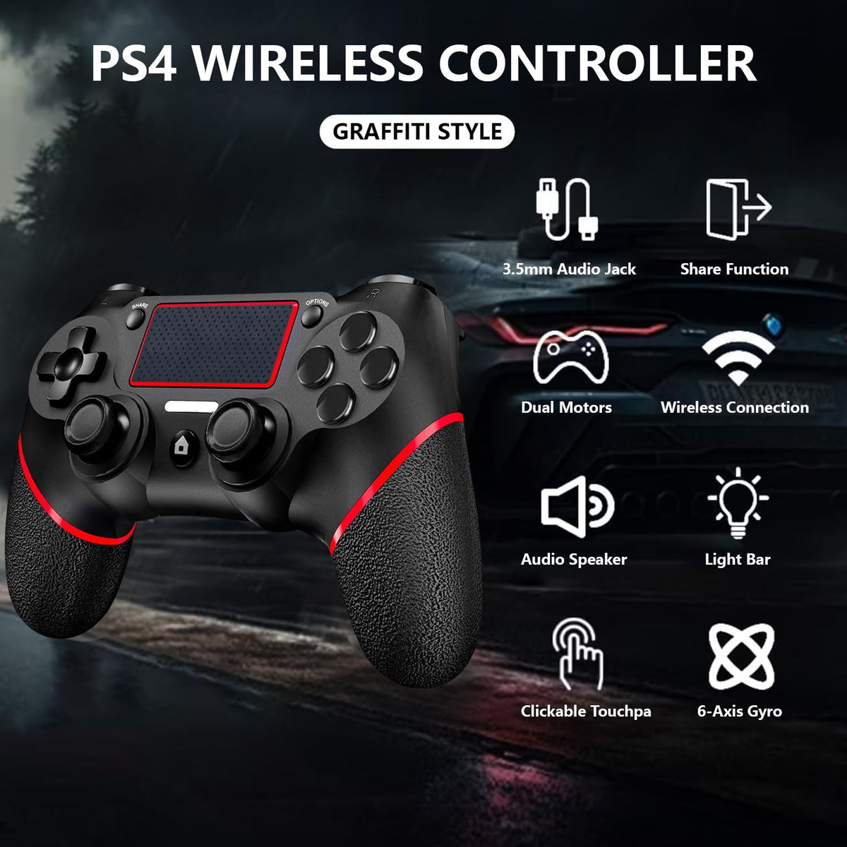 Wireless Controller for Ps4 Romote Compatible with Ps4/Slim/Pro/Windows PC, Controller for Ps4 with - photo 3