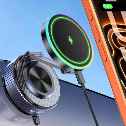 for Magsafe Car Mount Charger, 15W Faster Charging Wireless Car Charger [105+LBS Suction & 3800gf Magnetic] 360° Adjustable, Magnetic Phone Holders for Your Car for iPhone & Android