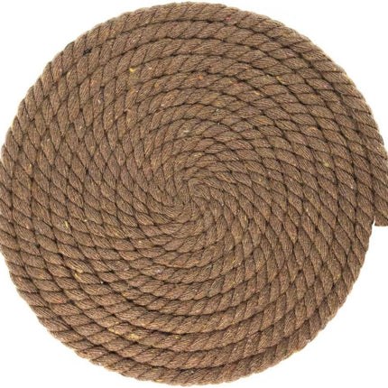 Super Soft 3 Strand Twisted Cotton Rope (Brown, 1/4 Inch x 10 Feet)