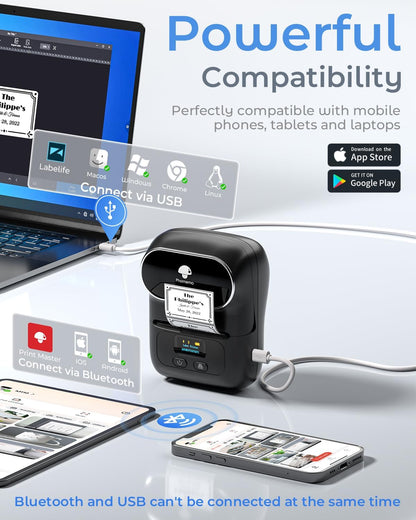 Label Makers - Barcode Label Printer Bluetooth Label Maker Portable Thermal Printer for Small Business - photo 5