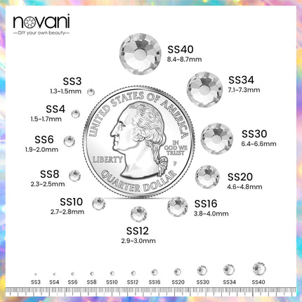 Novani Rhinestones 1440pcs SS20 Glass Rhinestones Crystal Flatback Gemstones for Crafts Nails Makeup Bags and Shoes Decoration（SS20, Crystal Clear）