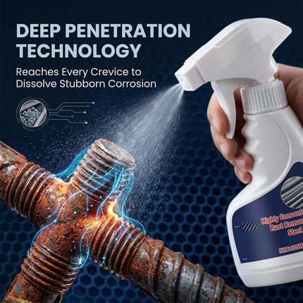Rust Remover Spray for Metal, Powerful Rust Remover Heavy Duty Metal Cleaner, Multipurpose Rust Stain Remover for Metal, Stainless Steel, Automotive Parts, Fast Acting