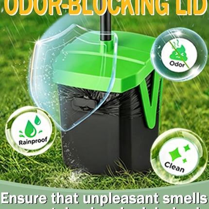 Dog Pooper Scooper Swivel Bin & Rake Set with Bag Attachment & Lid - photo 3