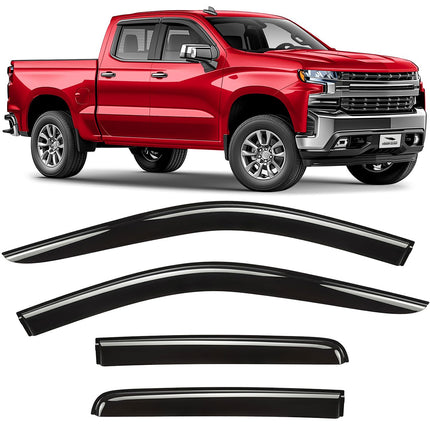 in-Channel Extra Durable Rain Guards for Chevy Silverado/GMC Sierra 1500 2019-2026 Crew Cab,Window Deflectors,Vent Visors,4pcs - 220089