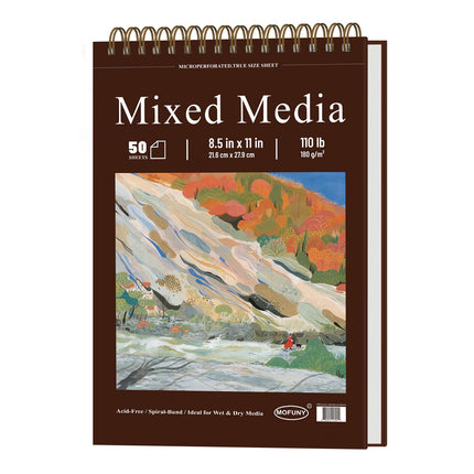 Cuaderno de bocetos de técnica mixta 9x12, bloc de papel para dibujo 60 hojas_98lb/160gsm