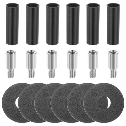 PATIKIL 6 Set Arcade Game Joystick Extender(9mm) - Arcade Joystick Shaft Extender Game Controller Rod Screw with Dust Cover Washer for Classic Fighting Machine, Silver