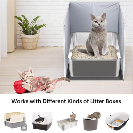 Extra Large Cat Litter Box Enclosure, Open Top High Sided Splash Guard, Water Resistance Shield for Cat Litter Boxes