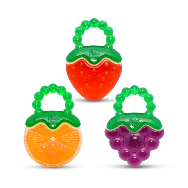 Fruit Koolers 3-Pack Koolers Water-Filled Teethers – Fun Fruit-Inspired Cooling Relief for 3M+ | Safe, BPA-Free Teether