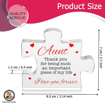 Aunt Gifts - Engraved Acrylic Block Puzzle Aunt Gift 3.35 x 2.76 inch - photo 3