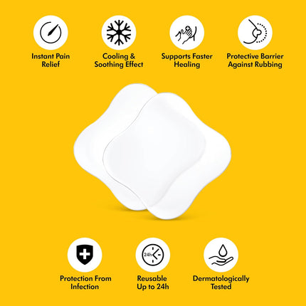 Hydrogel Pads, Instant Pain Relief for Cracked or Sore Nipples from Breastfeeding and Pumping, Cooling Moisture Supports Natural Healing, Pack of 4