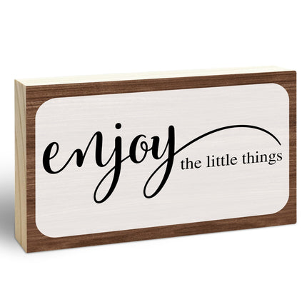 Everyday is a Gift Rustic Wooden Block Sign, 5x3 Inch Positive Inspirational Wood Plaque, Farmhouse Home Decor for Desk Tabletop Shelf, Housewarming Christmas Gift for Friends Family - A14