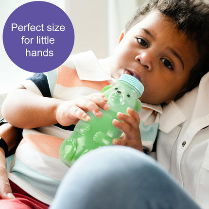 Mootikar Honey Bear Straw Cups for Babies 1 pack, 8oz straw bear cup with improved safety lid design, honeybear baby cup straw, Leak-Proof & Food-Grade & BPA Free (AQUA)