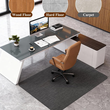 Soimeat Office Chair Mat for Hardwood Floor, 35.4" x 47.2" Non-Slip Desk Computer Chair Mat, PVC Floor Mat for Rolling Chair, Heavy Duty Wood/Tile Floor Protector Desk Rug for Home Office, Black