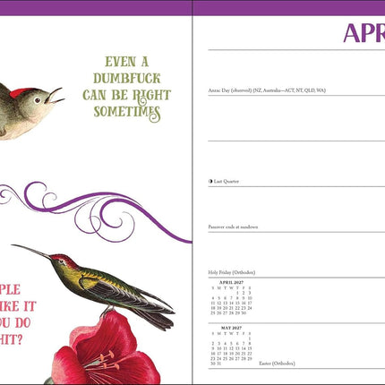 Effin' Birds 2027 Monthly/Weekly Planner Calendar
