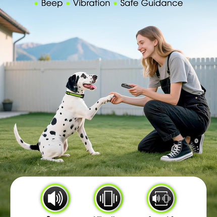 Vibrating Dog Training Collar with Remote, No Shock, Beep and Vibration Only, 3300FT Long Range, Waterproof Rechargeable, Safety Lock, No Prongs, for Small Medium Large Dogs