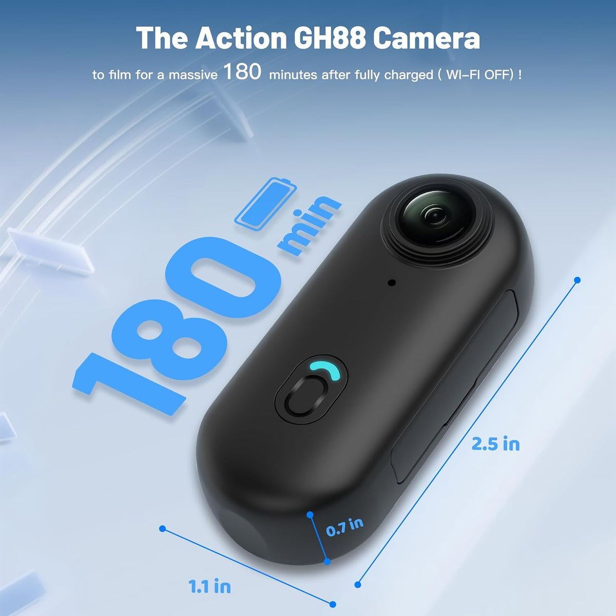 Mini Wearable Body Worn Action Camera, FHD 1080P, 128GB, Black - photo 3