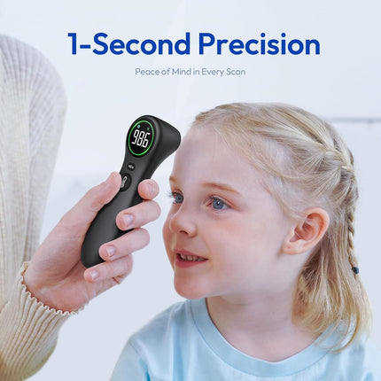 No-Touch Thermometer for Adults and Kids, 1-Second Fast Reading, Color-Coded Fever Alarm, Silent Mode, Object & Room Temperature Function