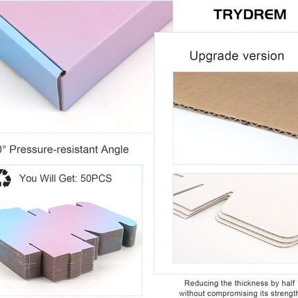 Purple Shipping Boxes 6x4x1.6 Inch - Set of 50: Small Corrugated Cardboard Boxes - Shipping Boxes for Small Business