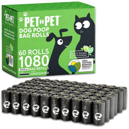 Dog Poop Bags Rolls, 1080 Count, Large, Leak Proof, Unscented