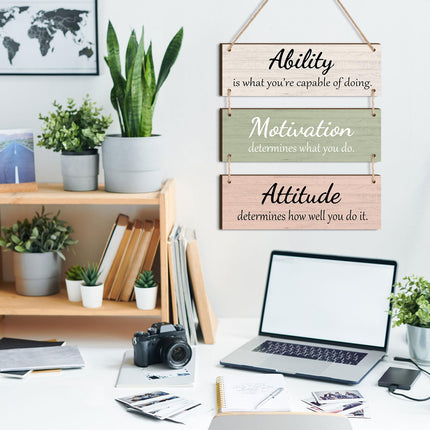 Office Wall Signs Inspirational Wooden Hanging Decor,Elegant Color