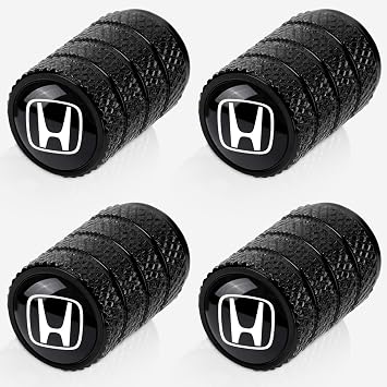 4-Piece Black Metal Tire Valve Stem Caps