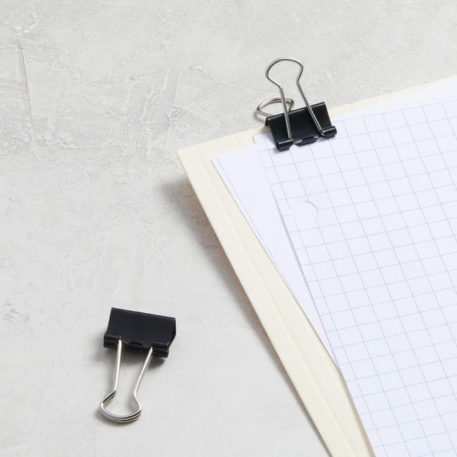 Sturdy Small Black Binder Clips, 0.75 in, 144 Count