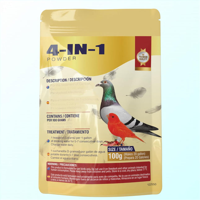 4 in 1 Powder for Pigeon and Birds Treatment 100g for Pigeons and Birds