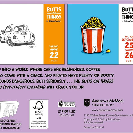 Butts on Things 2027 Day-to-Day Calendar
