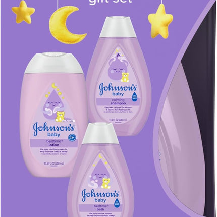 Johnson's Baby Sleepy Time Gift Set with Calming Bedtime Bath, Bedtime Lotion & Calming Shampoo, Baby Bedtime Essentials with Relaxing NaturalCalm Aromas, Hypoallergenic, 3 Items