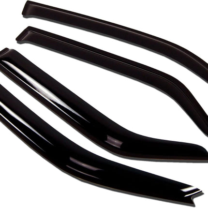 Tuningpros WV-701 Outside Mount Window Visor Deflector Rain Guard Dark Smoke 4-pc Set, Compatible with 2012-2016 Land Range Rover Evoque