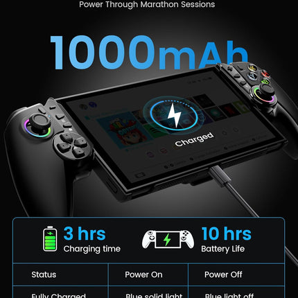 OKETY Controller for Switch 2 with Hall Effect Joysticks/Hall Triggers, Ergonomic Grip & Built-in Kickstand -Turbo/Macro/6 Game Card Slot | Compatible with Switch 2 Only