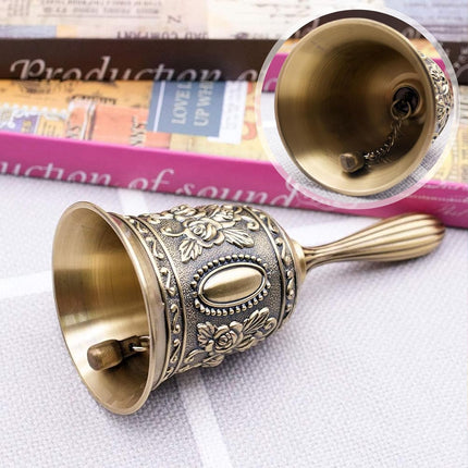 DomeStar Vintage Brass Hand Bell – Loud Call Bell for Bedside, Dinner, Wedding, Christmas & Holiday Party