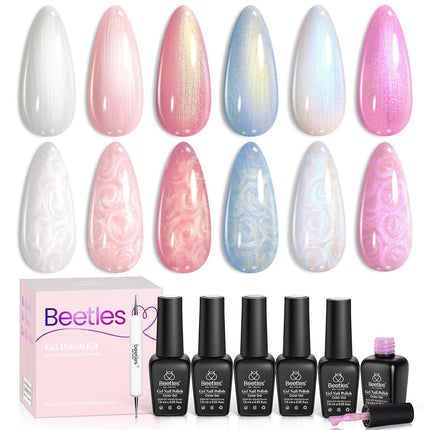 Jelly Gel Nail Polish Set, 6 Colors