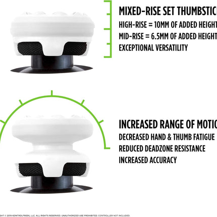KontrolFreek FPS Freek Galaxy White for PlayStation 4 (PS4) and PlayStation 5 (PS5) | Performance Thumbsticks | 1 High-Rise, 1 Mid-Rise | White