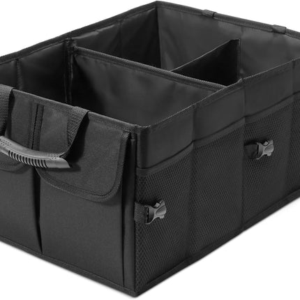 Amazon Basics Trunk Organizer for Car, MultiCompartment Car Storage, Foldable, 13.5 Gallon, Black