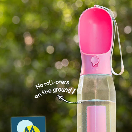 3-in-1 Portable Dog Water Bottle with Treat Container, 10oz