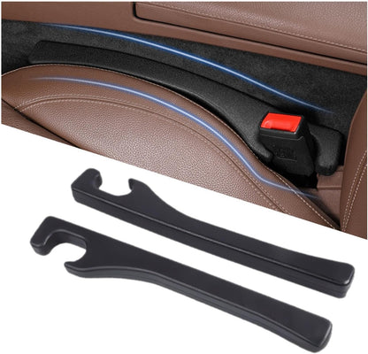 Car Seat Gap Filler 2 Pack - Universal Fit PU Leather Seat Crevice Blockers