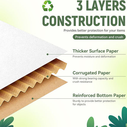 12"x9"x4" Shipping Boxes Set of 5, White Corrugated Cardboard Box Literature Mailer