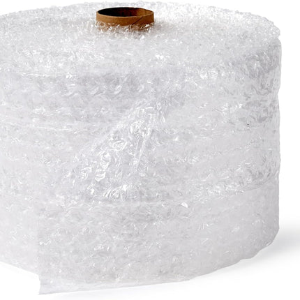 Amazon Basics Bubble Cushioning Wrap for Moving, Packing, Shipping and Storage, Heavy Duty Protection for Fragile Items, 12-inch x 100-foot Long Roll, Large 5/16", Clear