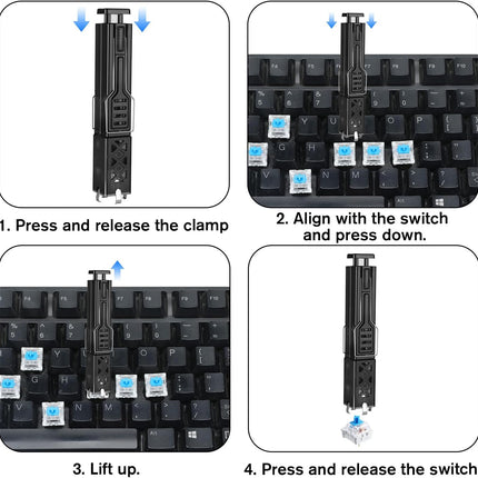 2-in-1 Key Switch Puller Keycap Puller with 4-Claw Grip Key Cap Removal Tool for Fast Mechanical Keyboard Switch Replacement Keycap Removal