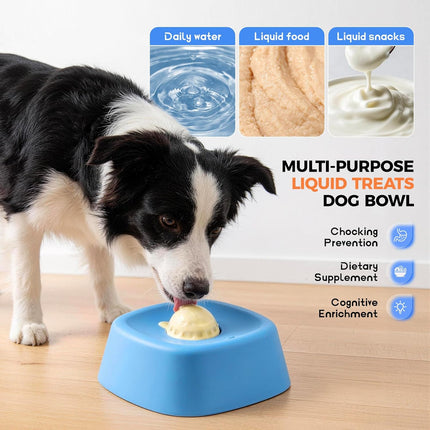 Slow Feeder Dog Bowls for Liquid Tread,Dog Lick Bowl for Bone Broth、Yogurt、and Wet Dog Food，Dog Licking Toy for Large, Medium, and Small Dogs.