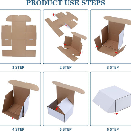 ZBEIVAN 7x5x4 White Shipping Boxes Set of 50, Corrugated Cardboard Mailer Boxes for Packaging Small Business Mailing Gifts