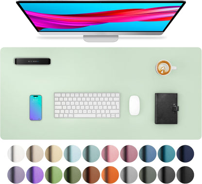 Large PU Leather Desk Pad Protector - Non-Slip Mouse Pad & Writing Mat for Office/Home, Waterproof, Easy to Clean