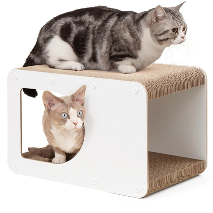 Cardboard Cat Scratcher House, 17-Inch Cat Scratch pad, Brown