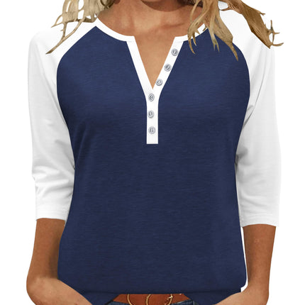 Womens Tops 3/4 Length Sleeve Blouses Dressy Casual Summer Outfits