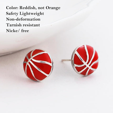 SmileBelle Sterling Silver Sports Earrings, Hypoallergenic Volleyball Earrings, Soccer, Basketball Jewelry Baseball Golf Stud for Women Mom as Sports Fan Senior Night Gift Teen Stuff Accessories