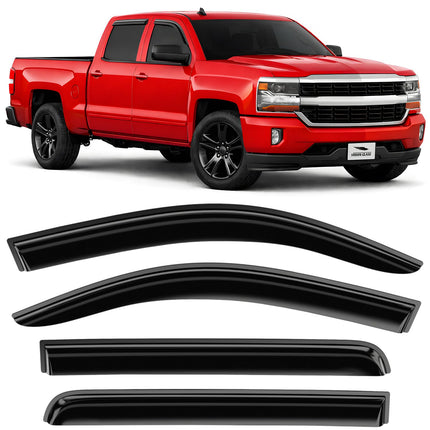 in-Channel Extra Durable Rain Guards for Chevy Silverado/GMC Sierra 1500 2019-2026 Crew Cab,Window Deflectors,Vent Visors,4pcs - 220089